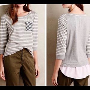 Anthropologie Little Yellow Button top